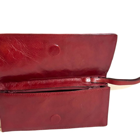 Wilson leather Elegant Red Woven Leather Clutch - Picture 2 of 7